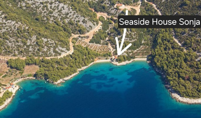 Bay Medvidina the island of Hvar, Seaside House Sonja - Robinson type accommodation on Hvar island in isolated bay Gdinj